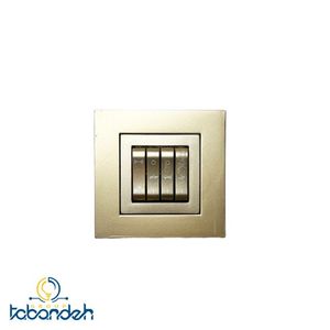 کلید کولر چهارپل BEKER مدل آسان بژ با قاب بژ